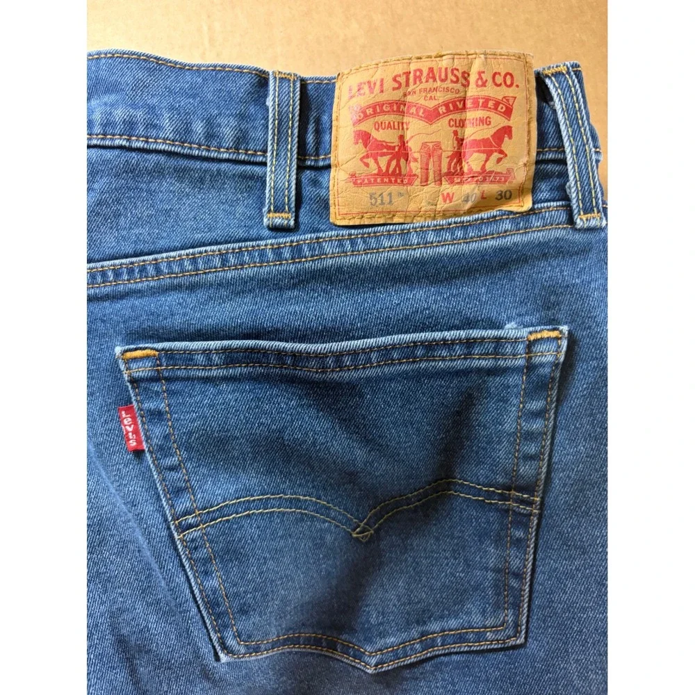 Levi's 511 Slim Fit Jeans Mens 40x30 Blue All Seasons Tech Stretch Denim